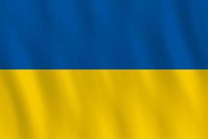 ukrainska flaggan med viftande effekt, officiell proportion. vektor