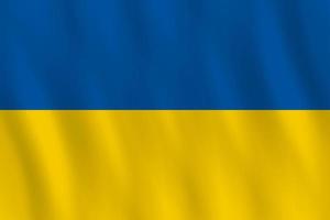 Ukraine-Flagge mit Weheffekt, offizielle Proportion. vektor