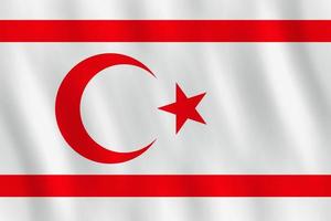 Nordzypern-Flagge mit Weheffekt, offizielle Proportionen. vektor