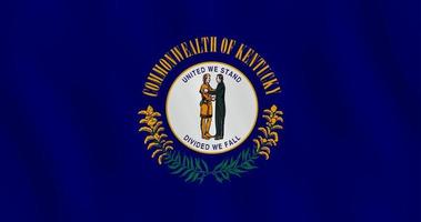 kentucky us-staatsflagge mit schwenkeffekt, offizielle proportionen. vektor