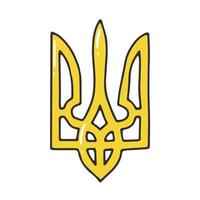 Wappen der Ukraine. Nationales Symbol. hand gezeichnetes element, gekritzel, karikatur lokalisiert auf weißem hintergrund. gut für Drucke, Poster, Aufkleber, Drucke, Karten usw. eps 10 vektor