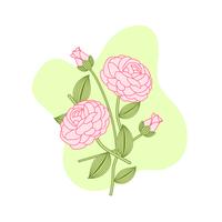 Bukett med rosa rosor för dekoration med knoppar vektor