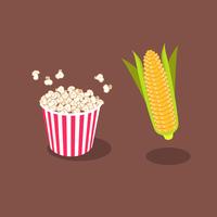 Popcorn-Wanne mit dem Pfeiler-Mais lokalisiert auf einem Brown-Hintergrund vektor