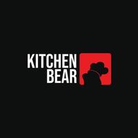 Küchenbär-Logo-Design-Inspiration. Silhouette Bär Chef Logo Vorlage. Vektor-Illustration vektor