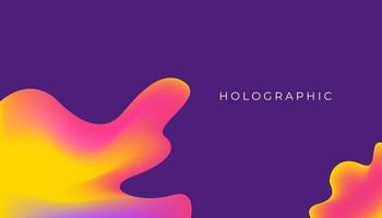 flüssiger holografischer abstrakter hintergrund. dunkelviolette, orange, rote und rosa Farbe. kann für Website oder Banner verwendet werden vektor