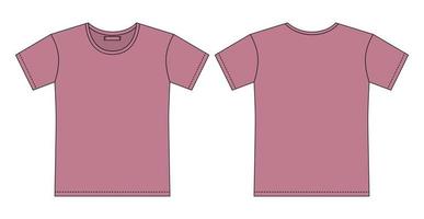 Bekleidung T-Shirt CAD-Design. leere t-shirt umrissskizze. vektor
