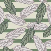 alocasia lämnar seamless pattern.vintage tropisk gren i gravyr stil. vektor