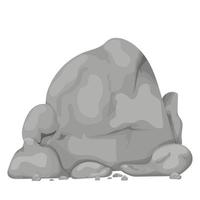 Steinhaufen, Felskonstruktion schwer im Cartoon-Stil isoliert auf weißem Hintergrund. mineralische Detailzeichnung, alt strukturiert, Boulder-Dekoration. Vektor-Illustration vektor
