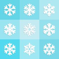 Snöflinga ikoner set design, jul vinter samling