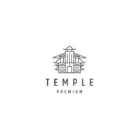 tempel linje logotyp ikon designmall platt vektor