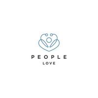 Liebe Menschen Linie Logo Symbol Design Vorlage flachen Vektor