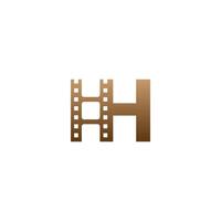 bokstaven h med filmremsa ikon logotyp formgivningsmall vektor