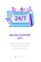 Onlinesupport 24 till 7 vektor