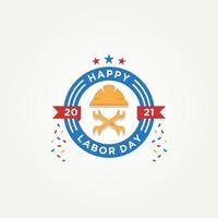 Happy Labor Day Logo Label Emblem Design vektor
