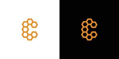 enkel och tilltalande honeycomb första bokstav c logotypdesign vektor