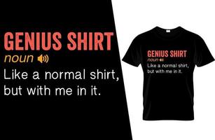 Definitionst-shirt Entwurf des Geniehemdes lustiger vektor