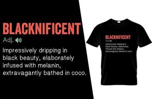 blacknificent lustiges Definitionst-shirt Design vektor