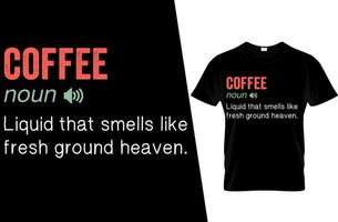 Kaffee lustiges Definitionst-shirt Design vektor