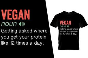 veganes lustiges Definitionst-shirt Design vektor