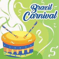 Farbiger Brasilien-Karnevalsplakattrommel-Musikinstrumentvektor vektor