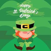 Happy St. Patricks Day-Karte. irische Elfenkarikatur - Vektor