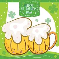 farbiges St. Patrick Day-Paar glücklicher Biervektor vektor