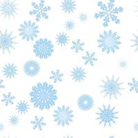 blaue Schneeflocken auf weißem Hintergrund. Weihnachten. ein endloses Muster. für Packpapier. ideal für Tapeten, Oberflächenstrukturen, Textilien. vektor