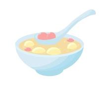 Tangyuan-Vektorvorratillustration. Reisbällchen. Nachtisch. isoliert auf weißem Hintergrund. vektor