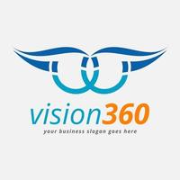 vision 360 logotyp mall vektor