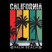 Kalifornien Palm Beach Vintage T-Shirt-Design vektor