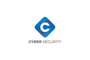 bokstaven c kreativ 3d blå färg estetisk teknisk cybersäkerhet modern affärslogotyp vektor