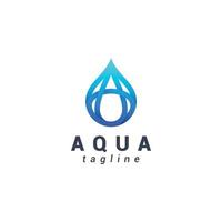 Schreiben Sie ein kreatives Wassertropfen-Aqua-Logo vektor