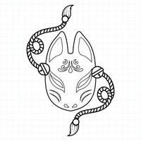 Malseite der japanischen Kitsune-Maske, Vektorillustration eps.10 vektor