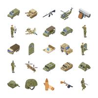 Militär, Spezialeinheiten und Armee Icons Set vektor