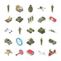 Militär, specialstyrkor och armé ikoner set vektor