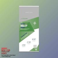 grön färgad vektor roll up banner design