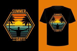 sommardag retro vintage t-shirt design vektor