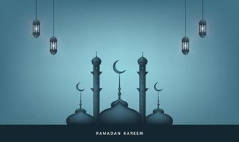 realistische ramadan kareem flache eid al-fitr illustration mubarak tapete hari raya aidilfitri vektor