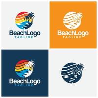 Strand-Logo-Design-Vektor-Vorlage vektor