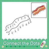 koppla ihop prickarna räknande nummer 1 till 20 pussel arbetsblad med bacon vektor