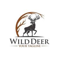 Vintage Deer Hunter Logo-Design-Vorlage vektor