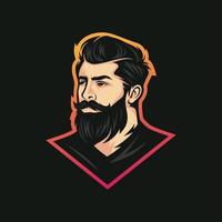 Bart-Logo-Vektorillustration, Barbershop-Logo-Vorlage, Haarschnitt-Männer-Vektor vektor