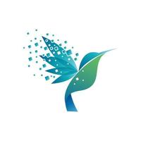 Kolibri-Tech-Logo, digitale Vogel-Logo-Vorlage vektor