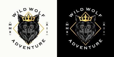 Vintage-Wolf-Logo-Design-Vektor-Illustration vektor