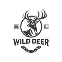 Vintage Deer Hunter Logo-Design-Vorlage vektor