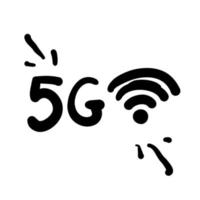 handgezeichneter gekritzel 5g illustrationsvektor vektor