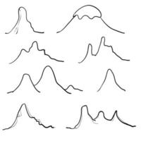 doodle berg ikonen handritad stil vektor