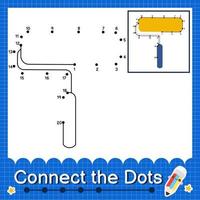 Verbinde die Punkte und zähle die Zahlen 1 bis 20 Puzzle-Arbeitsblatt vektor