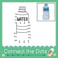Verbinde die Punkte, die die Zahlen 1 bis 20 zählen, mit Wasser vektor