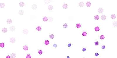 ljuslila, rosa vektor vackra snöflingor bakgrund med blommor.